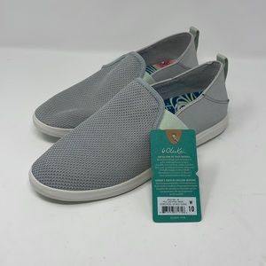 OLUKAI WOMENS HALE IWA PALE GRAY SLIP ON SHOES SIZE 10 NWT